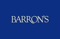 A blue background with the words " barron 's."