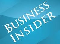 A blue background with the words business insider written in white.