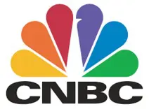 A cnbc logo with multiple colors of the same color.